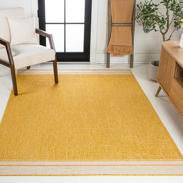 Alda Modern Minimalist Mingled Solid Indoor/Outdoor Area Rug